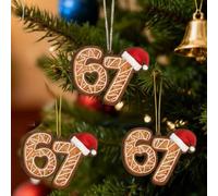 67 décorations de Noël 2025, 67 décorations de Noël pour sapin de Noël, Père Noël dit six sept - Décoration amusante à suspendre pour sapin de Noël (style C)