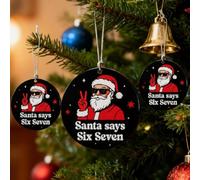 67 décorations de Noël 2025, 67 décorations de Noël pour sapin de Noël, Père Noël dit six sept - Décoration amusante à suspendre pour sapin de Noël (style A)