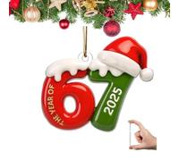 67 décorations de Noël 2025, six sept ornements, décoration 2D en adolescent, décoration amusante pour sapin de Noël (type B)