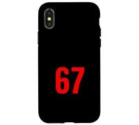 67 Design Minimaliste rétro des années 80 avec Six Chiffres et Sept énoncés Coque pour iPhone X/XS