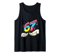 67 Design T-Shirt drôle numéro 67 pour Hommes, Femmes et Enfants 67 Meme Débardeur