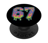 67 Drip Six Seven Gen Alpha Meme Trippy PopSockets PopGrip Adhésif