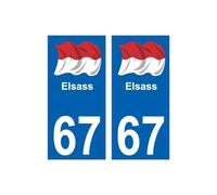 67 Elsass Alsace drapeau logo 999 sticker autocollant plaque immatriculation auto - Angles : droits