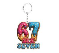 67 Fidget Toy, Funny 67 Meme Keychain,flat Acrylique Lightweight 6 7 Shape Calming Clicker Charm,Portable Hand Fidgets,Novelty Sensory Toy For Adults Kids Teens Boys Girls, Backpack Handbag Decoration