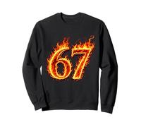67 Fire Six Seven Meme Flames Argot Numéro Drôle Enfants Adolescents Sweatshirt