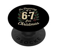 67 Free Christmas 6 7 Meme Pyjama Holiday Gen Alpha Slang PopSockets PopGrip Adhésif