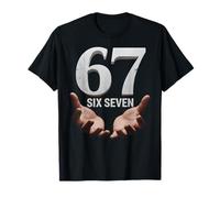 67 Funny Six Seven 6 7 Meme Gen Alpha Teens Slang 6 7 Hands T-Shirt