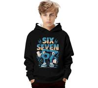 67 garçons sweat à capuche filles jumper enfants numéro six sept sweats à capuche 6 7 meme chemise drôle sweats à capuche en tissu doux confortable imprimé mode manches longues pull école sweat-shirt