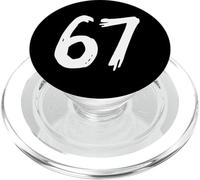 67 Horror Scratch Style Number Dark Spooky Graphic PopSockets PopGrip pour MagSafe