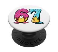 67 Ice Cream Drip Softball Gen Alpha Slang Six Seven Meme PopSockets PopGrip Adhésif