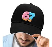 67 Ice Cream Hat - Cotton Polyester 56-58 cm Réglable 7 cm Brim cap | Vintage Baseball Hat with Comfortable Fit, Outdoor Travel, Sports Commute | Funny Number cap Casual Wear, Family, C, XXXS