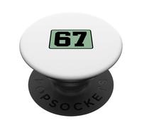 67 Jersey Number Sports Fan Football Baseball Soccer Team PopSockets PopGrip Adhésif