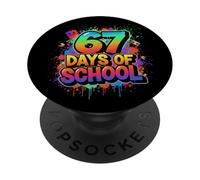 67 Jours d'école, étudiant et Enseignant drôle, 67 Meme Paint Art PopSockets PopGrip Adhésif
