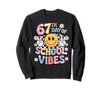 67 Jours d'école Meme 100e Jour d'école Vibes Smile Face Sweatshirt