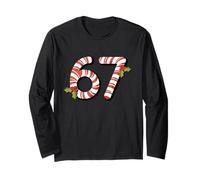 67 Mas Meme Candy Cane Six Seven Kids Men Women Christmas Manche Longue