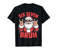 67 Meme 6 7 Noël drôle Santa Rock sur Six Seven Bruh T-Shirt