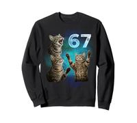 67 Meme Cat Hurlant à la Lune Six Seven Sweatshirt