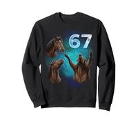 67 Meme Cheval Hurlant à la Lune Six Seven Sweatshirt