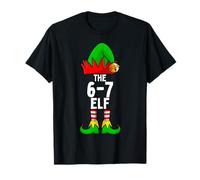 67 Meme Elf Christmas Matching Family 6-7 Brainrot 6 7 Adolescents T-Shirt