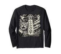 67 Meme Funny Cat Selfie Alien UFO 6 7 Hommes Femmes Kid Humour Manche Longue