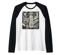67 Meme Funny Cat Selfie Alien UFO 6 7 Hommes Femmes Kid Humour Manche Raglan