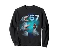 67 Meme Shoebill Howling at The Moon Six Seven Sweatshirt