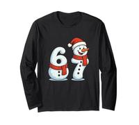 67 Meme Six Seven Bonhomme de Neige drôle de Noël Gen Z Alpha Meme Manche Longue