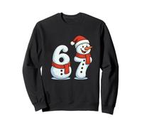 67 Meme Six Seven Bonhomme de Neige drôle de Noël Gen Z Alpha Meme Sweatshirt