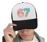 67 Meme Six Seven Casquette de Baseball Amusante 6 7 Meme Ice Cream Drips Chapeau Cool Six Seven Number Cap pour Adolescents garçons Filles Hommes Femmes, Blanc/Noir