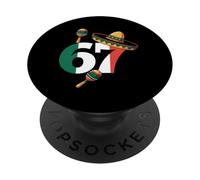 67 Meme Six Seven Gen Alpha Slang Mexico Sombrero Mexicain PopSockets PopGrip Adhésif