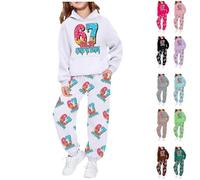 67 Meme - Survêtement pour enfant - SixSeven - Sweat à capuche - Pour fille et garçon - 2 pièces - Sweat à capuche + pantalon de jogging - 2 pièces - Vêtement de détente - Cadeau de 2 à 13 ans, Blanc