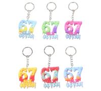 67 mèmes porte-clés drôle 67 breloque pour sac à clés porte-clés de voiture 6 7 pendentifs breloque pour sac à main sac à dos accessoires Six sept