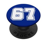 67 Number Sports Fan Football Baseball Soccer Team PopSockets PopGrip Adhésif