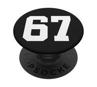 67 Number Sports Fan Football Baseball Soccer Team PopSockets PopGrip Adhésif