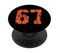 67 Numéro Six Sept Funny Meme Gen Alpha Slang Basketball PopSockets PopGrip Adhésif
