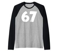 67 Numéro Six Seven 6 7 Gen Alpha Slang Funny Meme Matching Manche Raglan