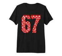 67 Saint Valentin Pixel Coeur Mosaïque Mignon Six Seven Meme T-Shirt Haut de Gamme