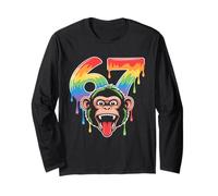 67 Singe Meme Funny Six Seven Alpha Slang Manche Longue
