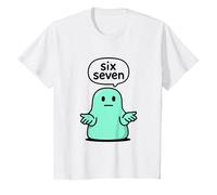67 Six Seven 6-7 Aqua Blob Slime - Brainrot Gamer Slang Meme T-Shirt, Enfant, Blanc, 2 Ans