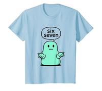 67 Six Seven 6-7 Aqua Blob Slime - Brainrot Gamer Slang Meme T-Shirt, Enfant, Bleu Céleste, 2 Ans