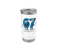 67 Six Seven 6-7 - Mème de jeu italien Brainrot de génération Alpha Gobelet isotherme en acier inoxydable double paroi