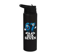 67 Six Seven 6-7 - Mème de jeu italien Brainrot de génération Alpha Stainless Steel Insulated Water Bottle