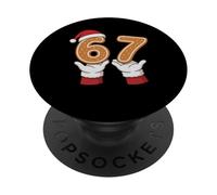 67 Six Seven Christmas 2025 Funny Gen Alpha Meme Gingerbread PopSockets PopGrip Adhésif