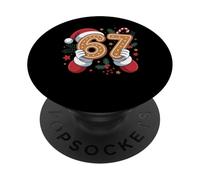 67 Six Seven Christmas 2025 Funny Gen Alpha Meme PopSockets PopGrip Adhésif