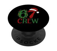 67 Six Seven Crew Christmas 2025 Funny Gen Alpha Meme PopSockets PopGrip Adhésif