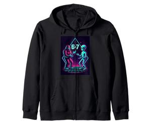 67 Six Seven Meme Funny Bigfoot Alien Sasquatch UFO Hommes Garçons Sweat à Capuche