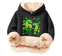 67 Sudadera NiñO - Sudadera Con Capucha Infantil Forro Polar Estampado San Patricio Abrigada Cómoda Invierno