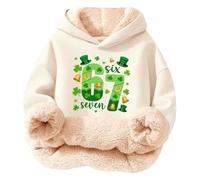 67 Sudadera NiñO - Sudadera Con Capucha Infantil Forro Polar Estampado San Patricio Abrigada Cómoda Invierno