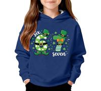 67 Sudadera NiñO - Sudadera Con Capucha Infantil Temática Del Día de San Patricio de Forro Polar Cálido y Cómodo Para Niñas