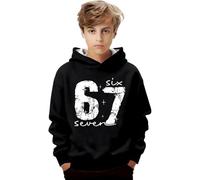 67 Sweat à Capuche pour Enfants 6 7 Meme Christmas Pulls Garçons Filles Crèmes glacées Six Seven T-Shirts Noir Unisexe Décontracté Surdimensionné Enfants Pull à Manches Longues Sweat avec #F6